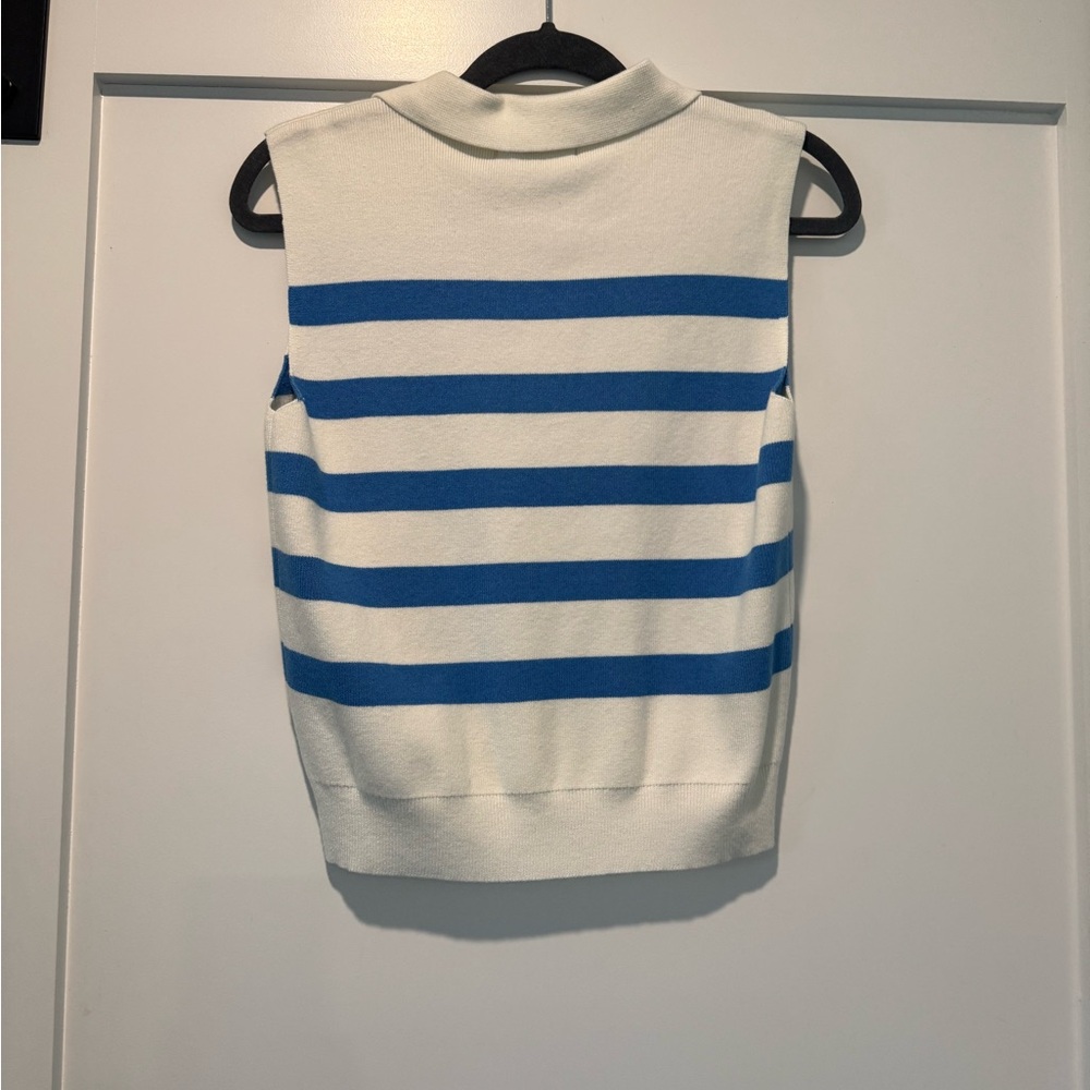 Lulu's Blue and White Striped Tank Top - Picture 4 of 4